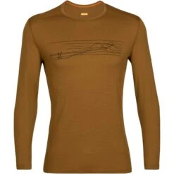 Icebreaker Mens 200 Oasis Long Sleeve Crewe Ski Stripes