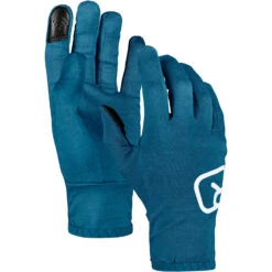 Ortovox 185 Rock N Wool Glove Liner -Skiudstyr Butik ortovox 56377 55901 185 rocknwool glove liner m petrol blue b 01
