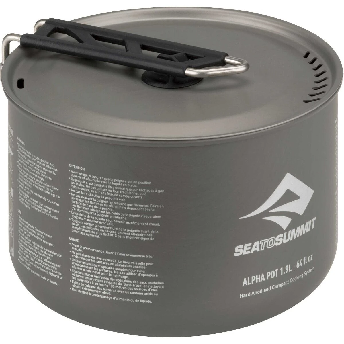 Sea To Summit Alpha Pot 1.9L Grey 2 Sea To Summit Alpha Pot 1.9L Grey - Billede 2